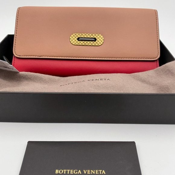 Bottega Veneta Rose Colorblock Continental Wallet - Picture 2 of 10